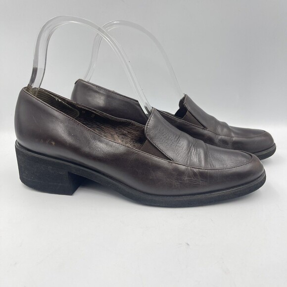 Amalfi Italy Womens Leather Shoes Brown Size 8 B Career Loafers - Picture 11 of 16